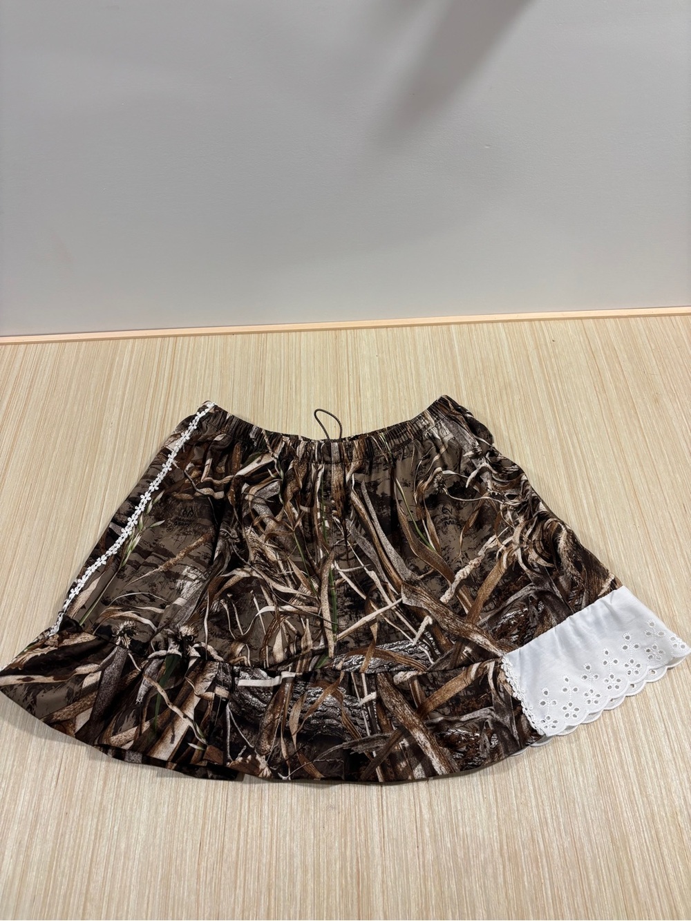 Vintage camo lace Streetwear Gorpcore girlhoodcore festival mini skirt size med